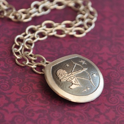 Sagittarius the Archer Zodiac Pendant in Sterling Silver